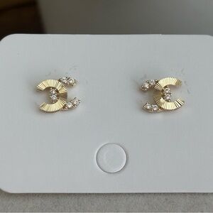18K Real Gold Stud Earrings